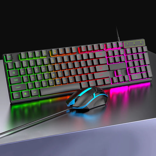 Wholesale custom gamer keyboard temlado backlit RGB mechanical keyboard mouse computer gaming keyboard and mouse combo