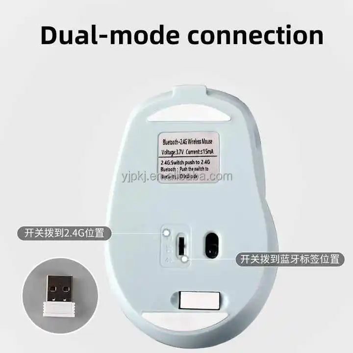 Rechargeable Macaron DPI 800 1200 1600 Bluetooth 2.4G Gaming Office Wireless Mouse